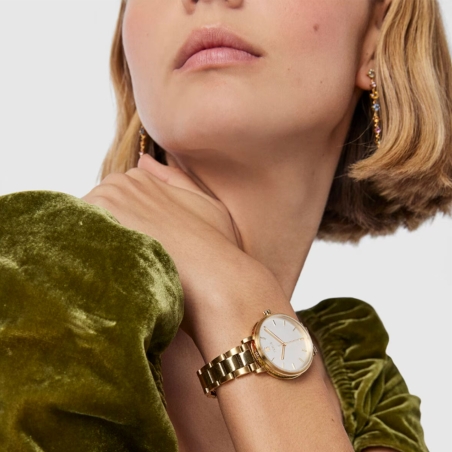 Reloj Tous analógico Rond Color acero IP dorado zirconitas degradé azul 100350595