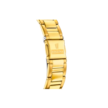 Reloj Festina mujer Rainbow esfera beige circonitas correa dorada F20609/1