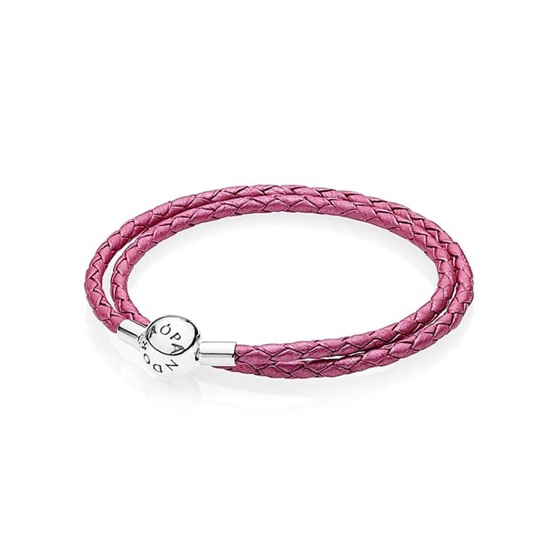 Pulsera Pandora cuero rosa 5907834CHP