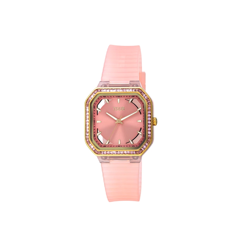 Reloj Tous analógico de acero con zirconitas Gleam Freshs rosa