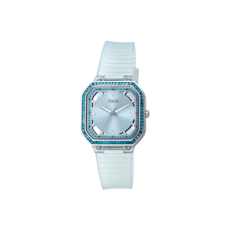 Reloj Tous analógico de acero con zirconitas Gleam Freshs celeste 200351065