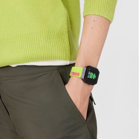 Reloj Tous smartwatch con correa de nylon y correa silicona verde B-Connect 200351074