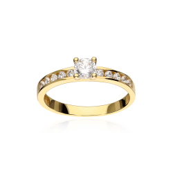 Anillo "Casino" Solitario Oro 18k y Circonitas