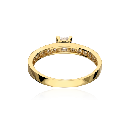 Anillo "Casino" Solitario Oro 18k y Circonitas