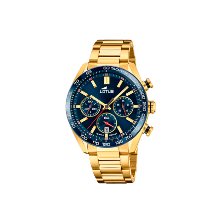 Reloj Lotus hombre Minimalist esfera azul acero dorado IP 18917/4