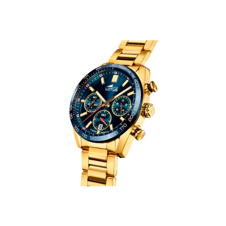 Reloj Lotus hombre Minimalist esfera azul acero dorado IP 18917/4