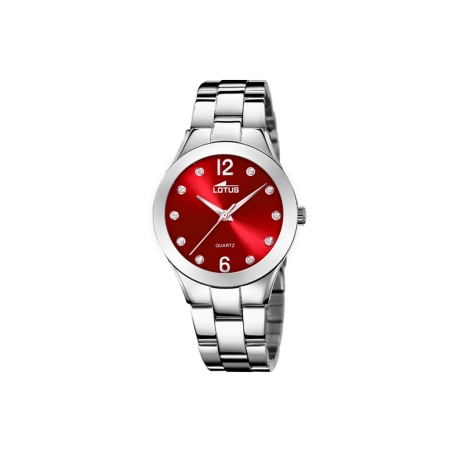 Reloj Lotus acero mujer trendy esfera roja 18884/6
