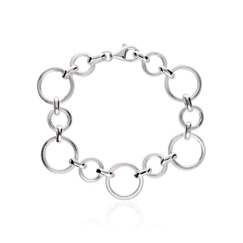 Pulsera "Krug" Plata primera ley eslabones circulares