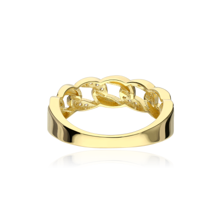 Anillo "Chain" Oro 18k con circonitas