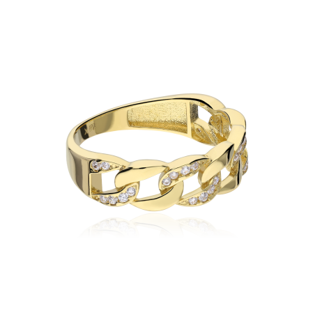 Anillo "Chain" Oro 18k con circonitas