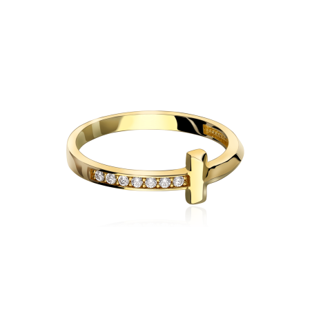 Anillo "Duna" Oro 18k y circonitas