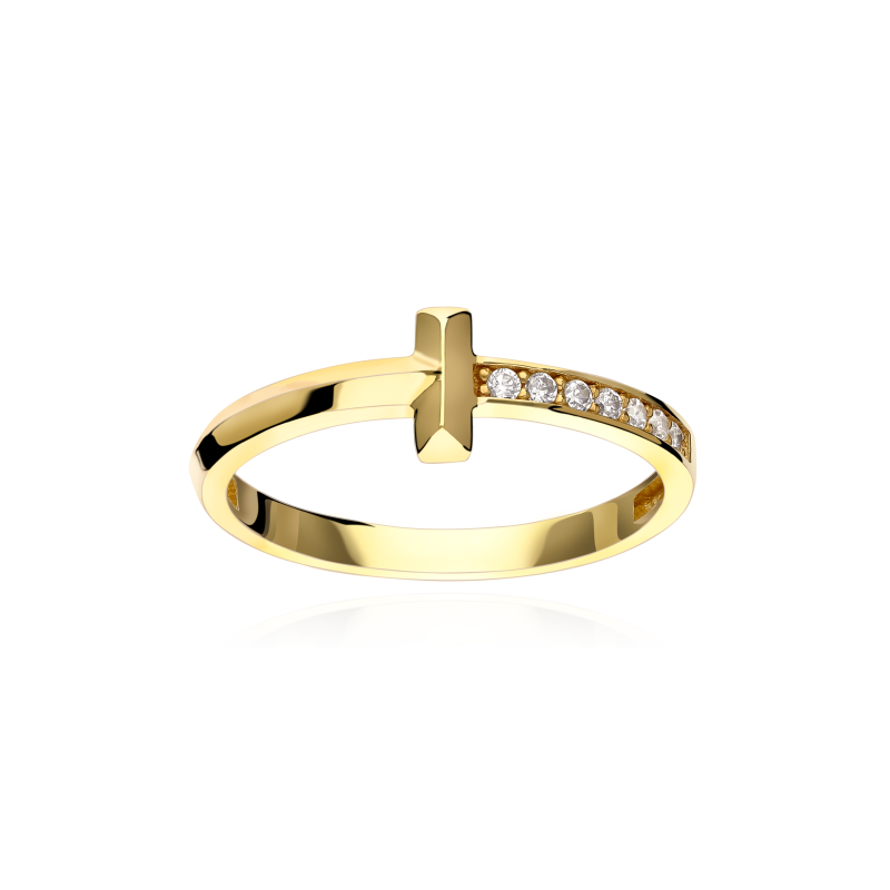 Anillo "Duna" Oro 18k y circonitas