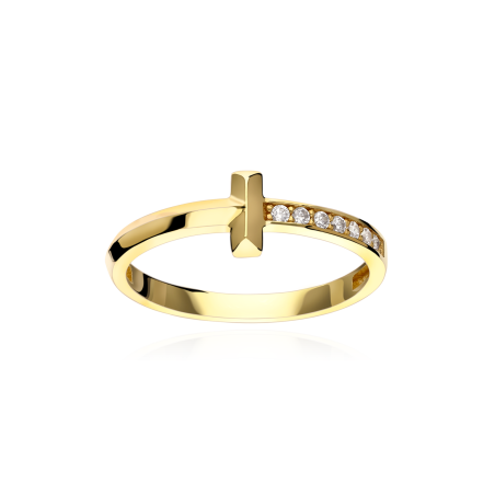 Anillo "Duna" Oro 18k y circonitas