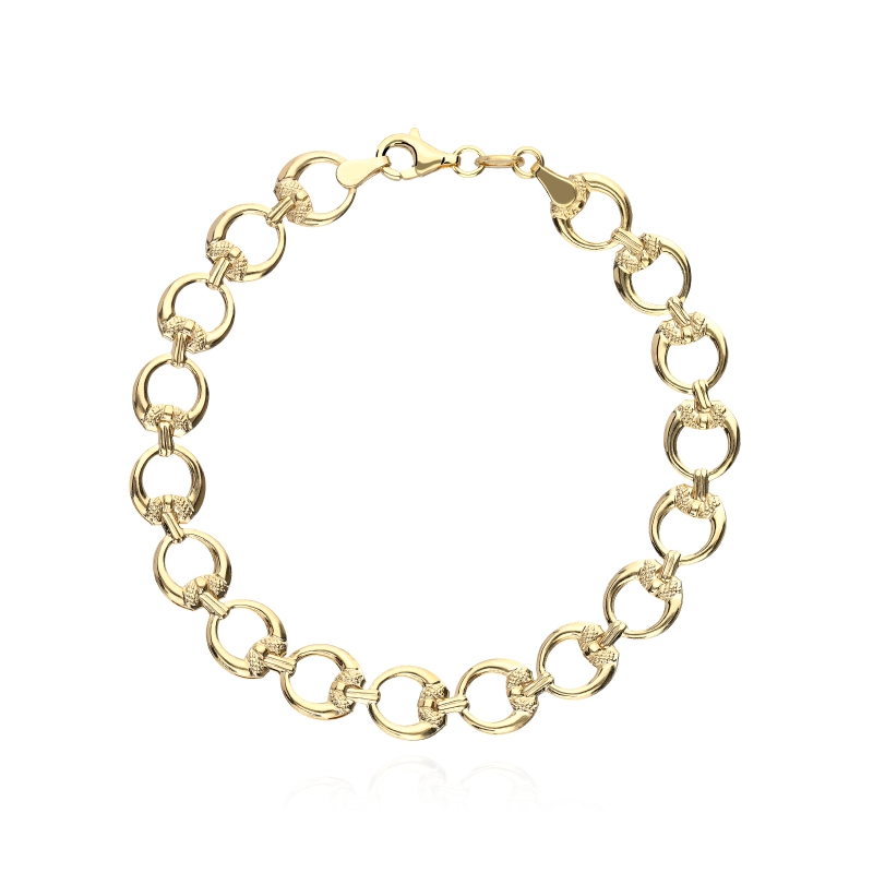 Pulsera "Greta" Plata con baño de Oro 18k