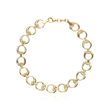 Pulsera "Greta" Plata con baño de Oro 18k