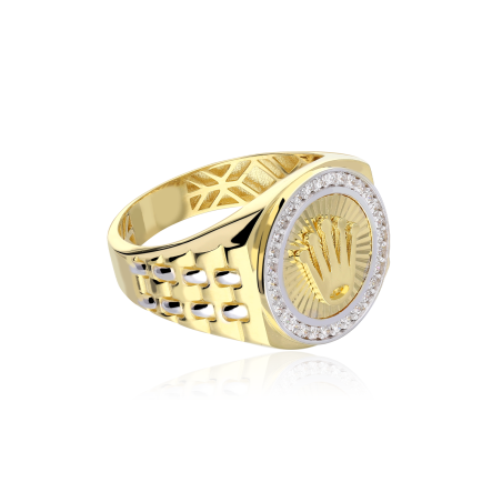 Anillo "Bisoglio" Oro 18k y circonitas