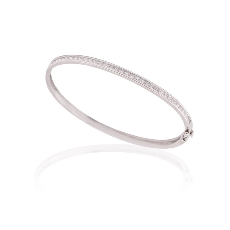 PULSERA ORO BLANCO 18K CIRCONITAS PRINCESA