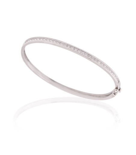 PULSERA ORO BLANCO 18K CIRCONITAS PRINCESA