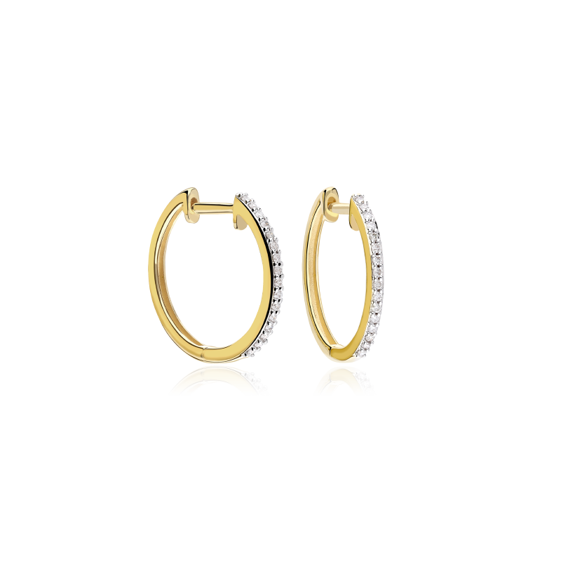 Pendientes Aro Diamantes Oro 18k "Liguria" 18mm