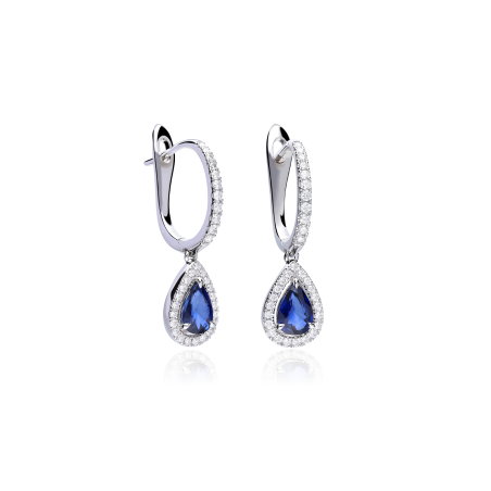 Pendientes "Rouse" Oro 18k zafiro y diamantes 0.41cts