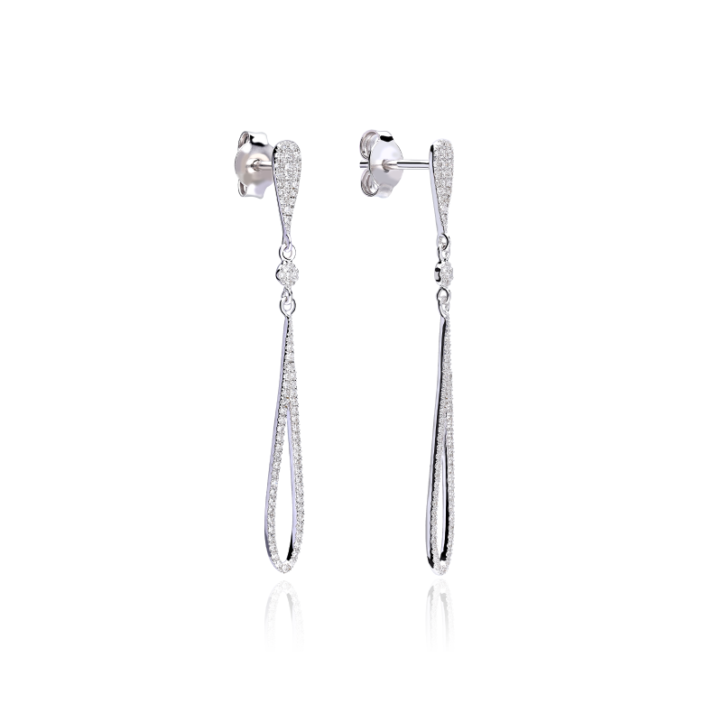 Pendientes "Grace" Oro Blanco 18k Diamantes