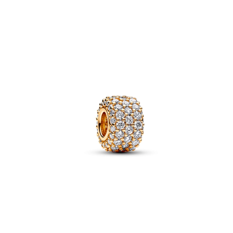 Charm Pandora Pandora Baño Oro Fila Triple Brillante Pavé 762820C01 Charm Pandora Pandora Baño Oro Fila Triple Brillante Pavé 762820C01
