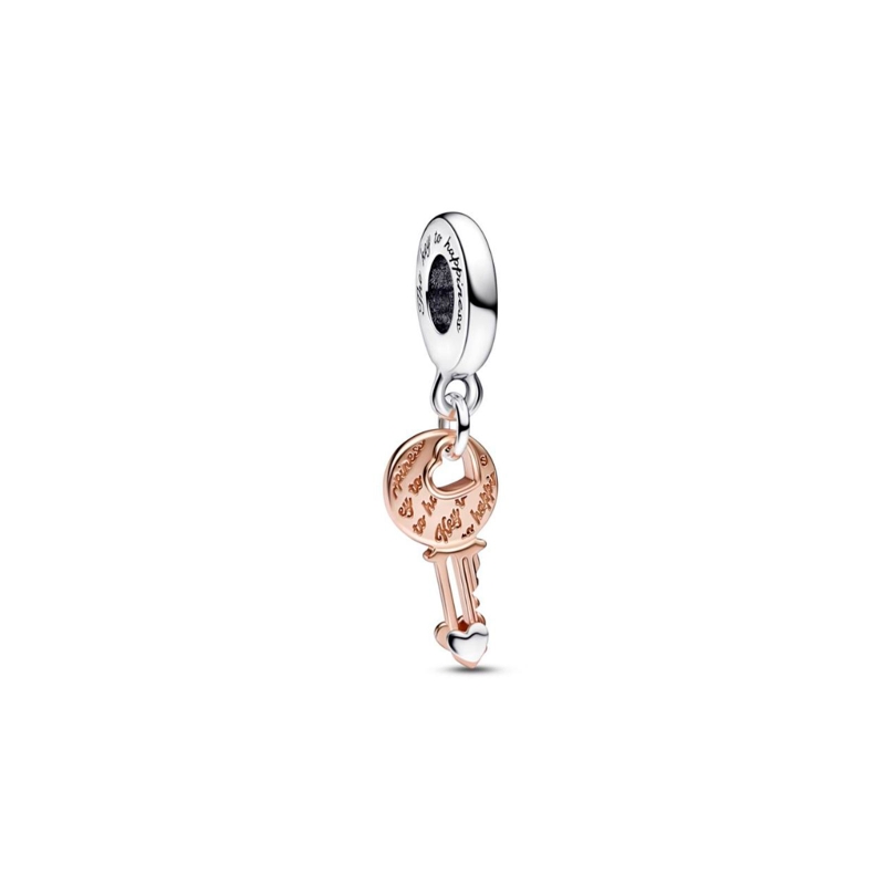 Charm Pandora Colgante Llave y Corazón Deslizante en Dos Tonos 782510C00