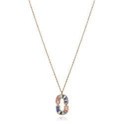 Collar Viceroy Elegant plata de ley con baño de oro circonitas de colores 13171C100-39