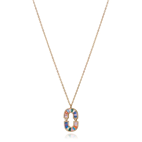 Collar Viceroy Elegant plata de ley con baño de oro circonitas de colores 13171C100-39