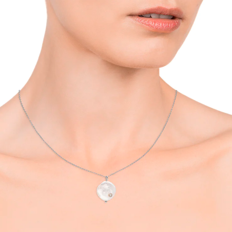 Colgante Viceroy Chic de acero con una perla natural 15070C01010