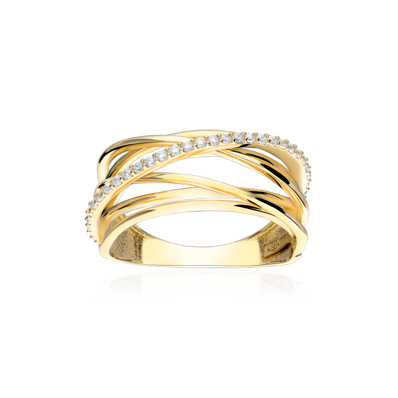 Anillo "Enlace" Oro 18k y circonitas