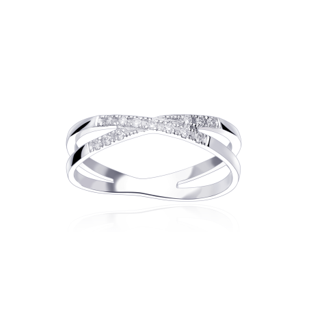 Anillo Oro blanco 18k y Diamantes "Dubbel"