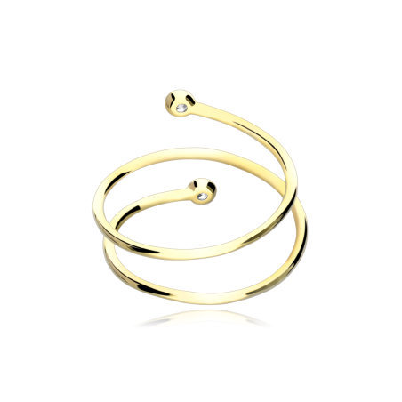 Anillo "Curvy" Oro 18k y circonitas