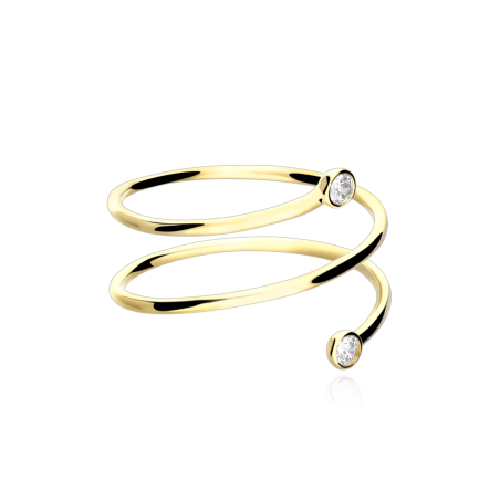 Anillo "Curvy" Oro 18k y circonitas