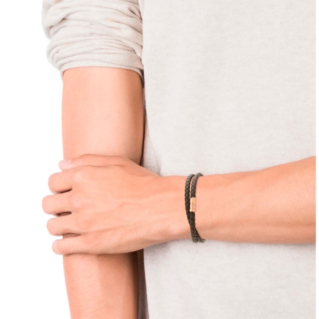 Pulsera Viceroy hombre Air de acero y piel con doble vuelta color marrón 1383P01011