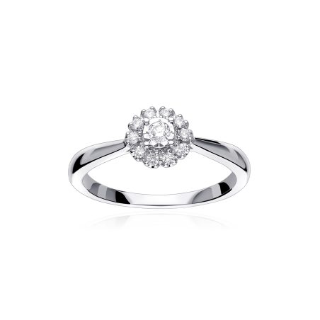 Anillo Oro 18k blanco y Diamantes 0.25cts "Gardenia"