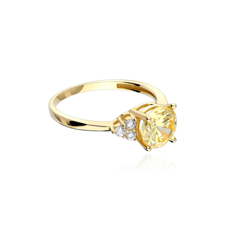 Anillo "Yellow" Oro amarillo 18k y circonitas