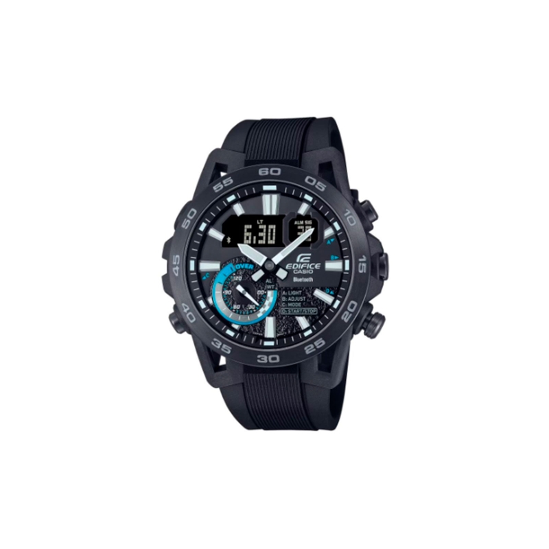 Reloj Casio Edifice acero negro correa resina ECB 40PB 1A Joyerias Sanchez