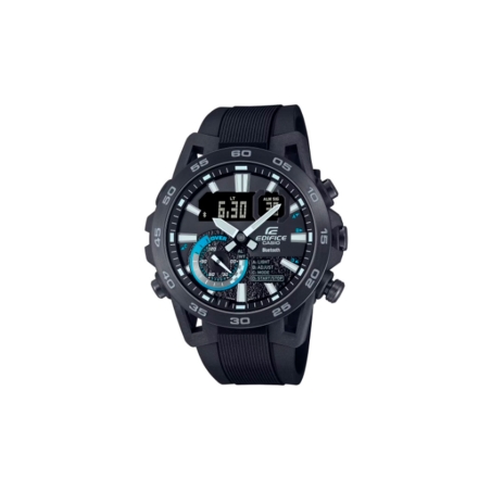 Reloj Casio Edifice acero negro correa resina ECB-40PB-1A