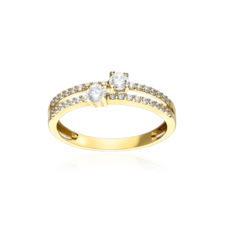 Anillo solitario doble Oro 18 k amarillo "Aach"