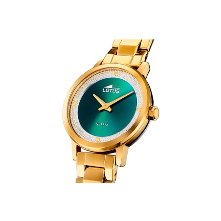Reloj Lotus acero dorado mujer esfera verde 18893/3