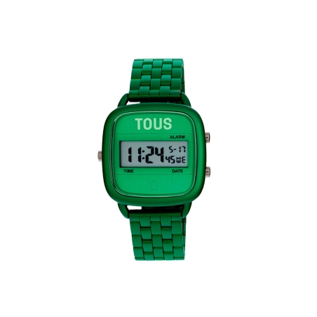 Reloj Tous digital con brazalete de aluminio en color verde D-Logo 300358000