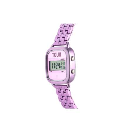 Reloj Tous digital con brazalete de aluminio en color rosa malva D-Logo 300358001