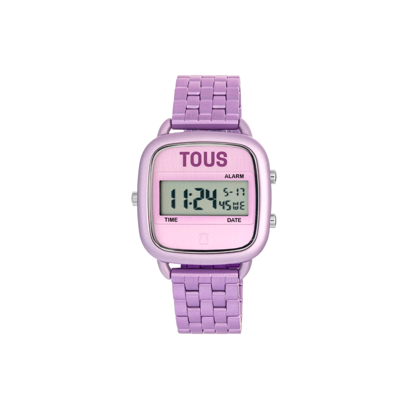 Reloj Tous digital con brazalete de aluminio en color rosa malva D