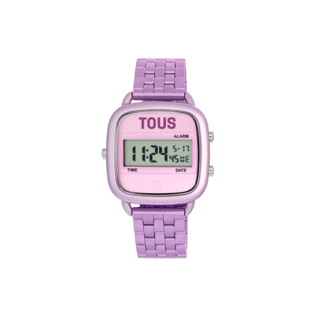 Reloj Tous digital con brazalete de aluminio en color rosa malva D-Logo 300358001