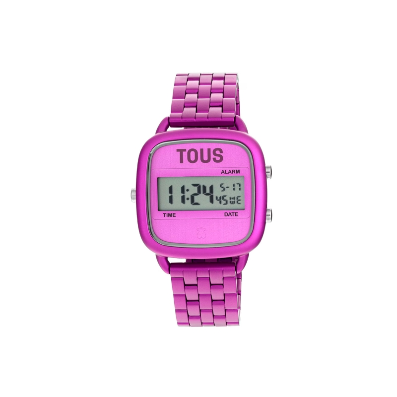 Reloj Tous digital con brazalete de aluminio en color lila D-Logo 300358003