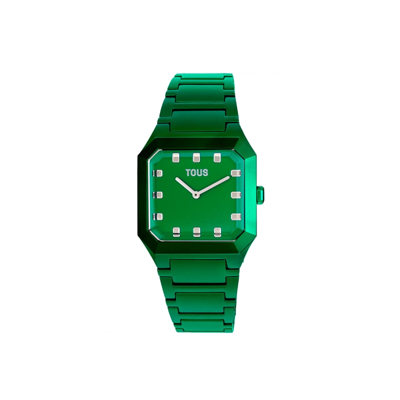Reloj Tous analógico con brazalete de aluminio en color verde Karat Squared 300358040