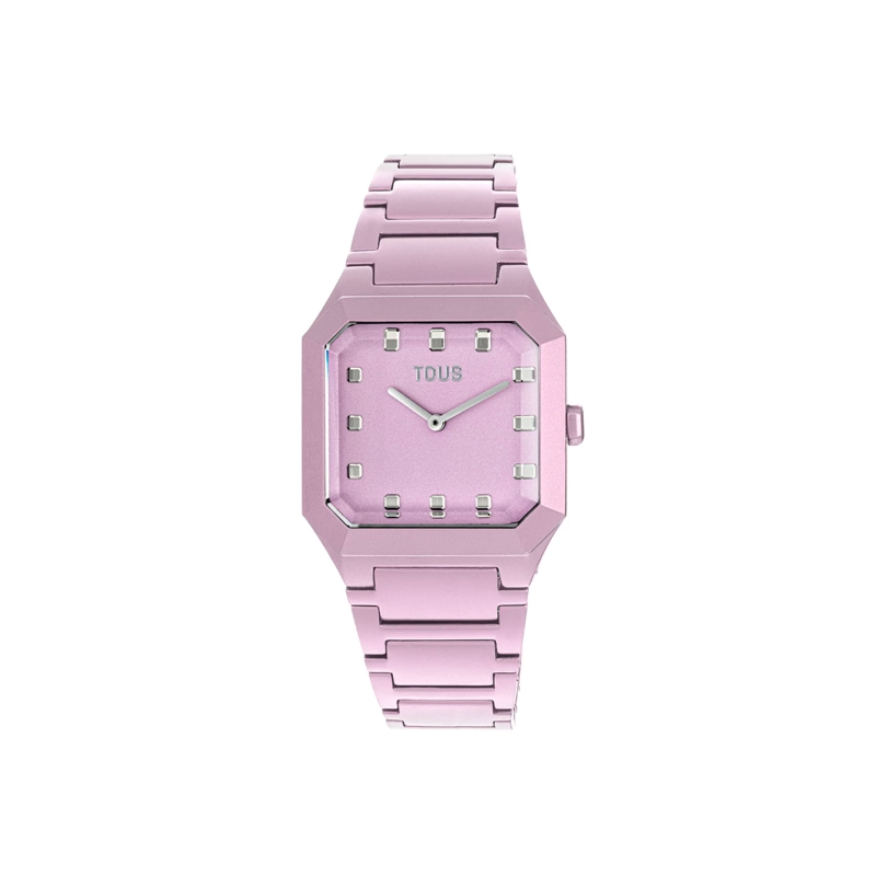 Reloj Tous analógico con brazalete de aluminio en color rosa Karat Squared 300358041