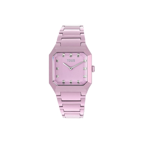 Reloj Tous analógico con brazalete de aluminio en color rosa Karat Squared 300358041