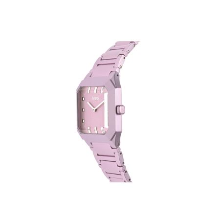 Reloj Tous analógico con brazalete de aluminio en color rosa Karat Squared 300358041